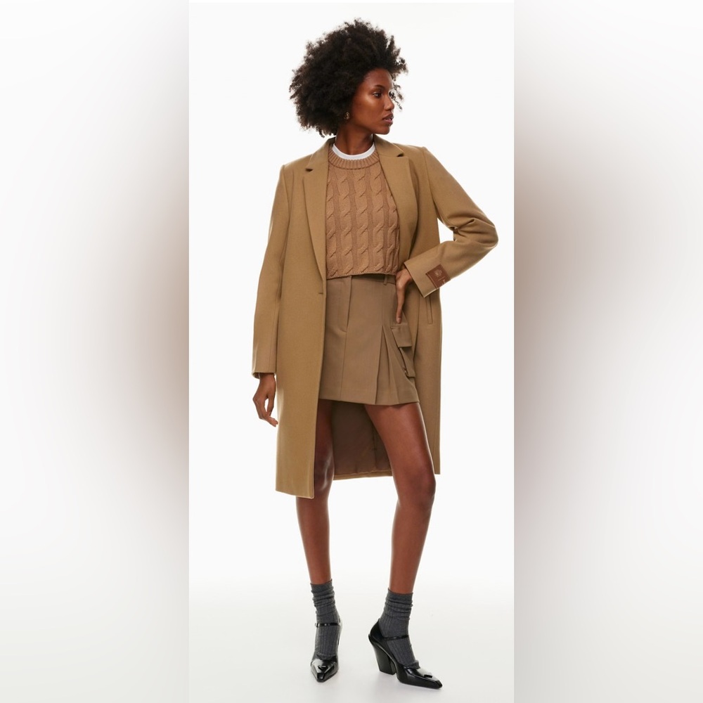 Aritzia Babaton Virgin Wool Women's Tan Trench Coat